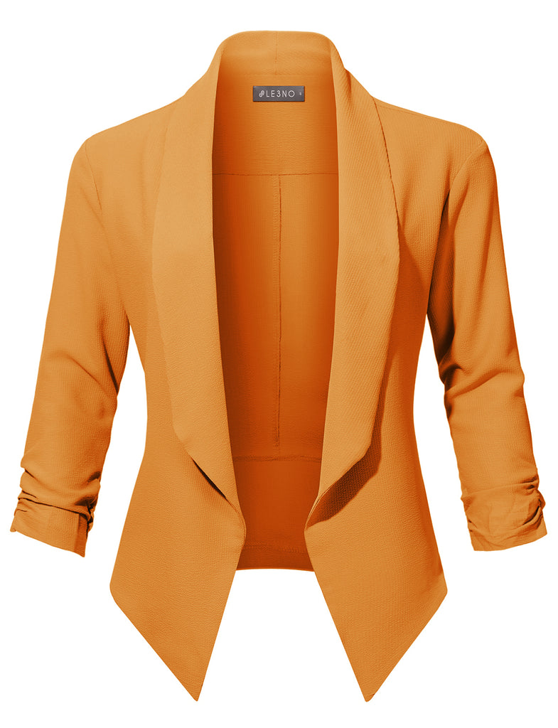 Lightweight Textured Draped front Blazer – LE3NO