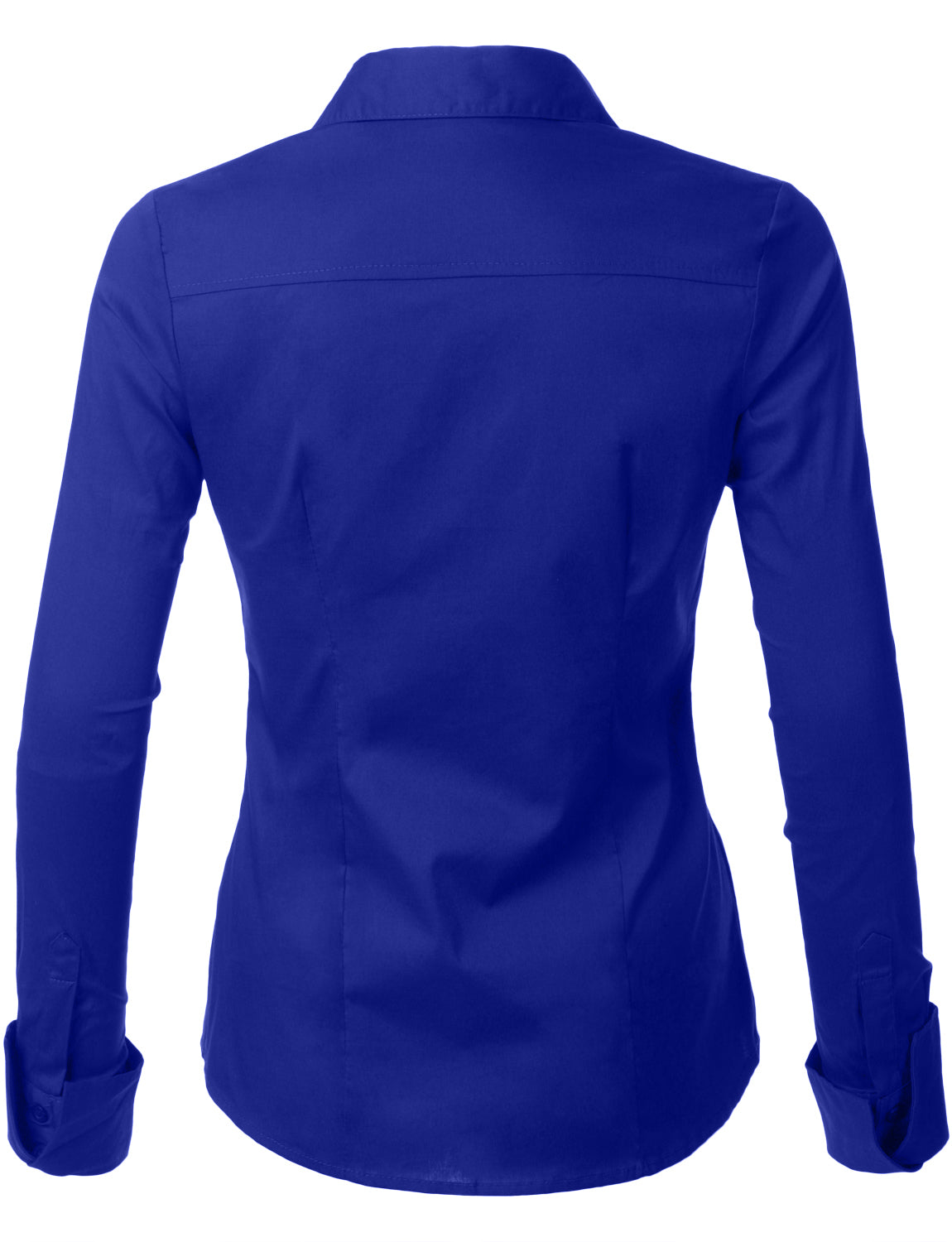 Long Sleeve Button Down Shirt (Plus) ROYALBLUE / 2XL